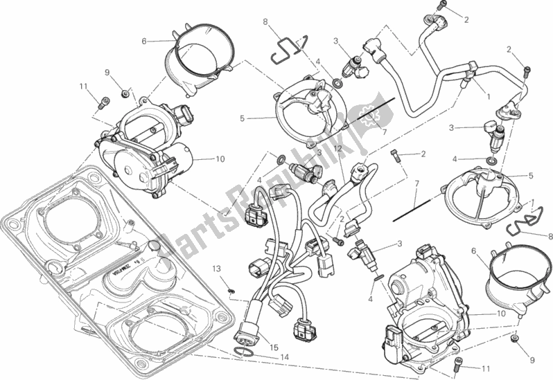 Wszystkie części do Korpus Przepustnicy Ducati Superbike 1299 ABS USA 2016